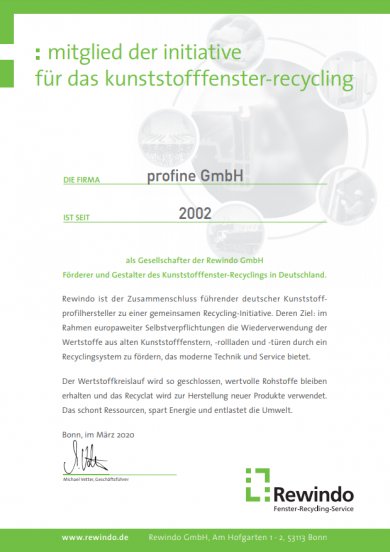 Rewindo certificate