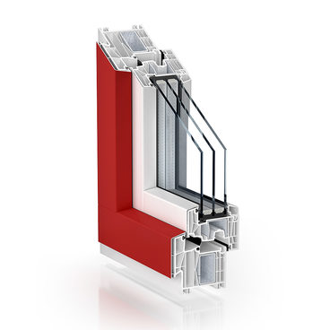 KBE 88 centre seal, offset sealing level of the frame, AluClip red-white